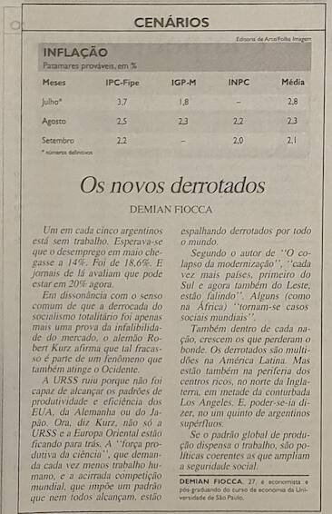 Demian Fiocca coluna Folha de São Paulo